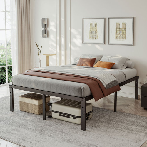 Alwyn Home Edmonson Bed Frame with Storage 14 Inch High Heavy Duty